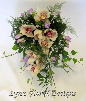 Orchid & Freesia Shower Bouquet