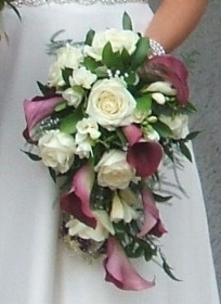 Calla Lily, Freesia, Rose Bouquet