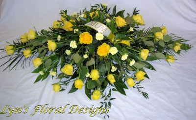 Yellow Rose Casket Spray